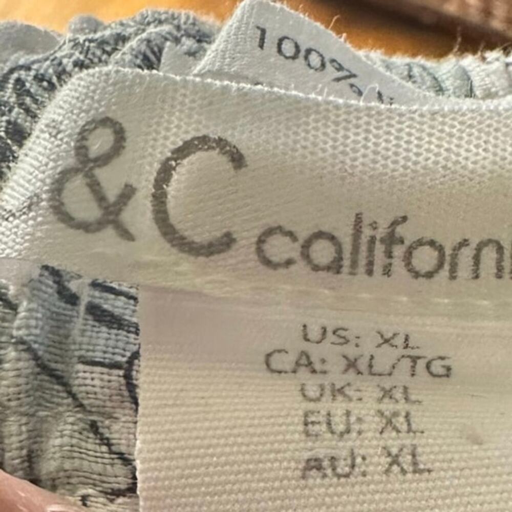 C&C California Linen Wide-Leg Cropped Tropical Pants – Size XL - Picture 6 of 6